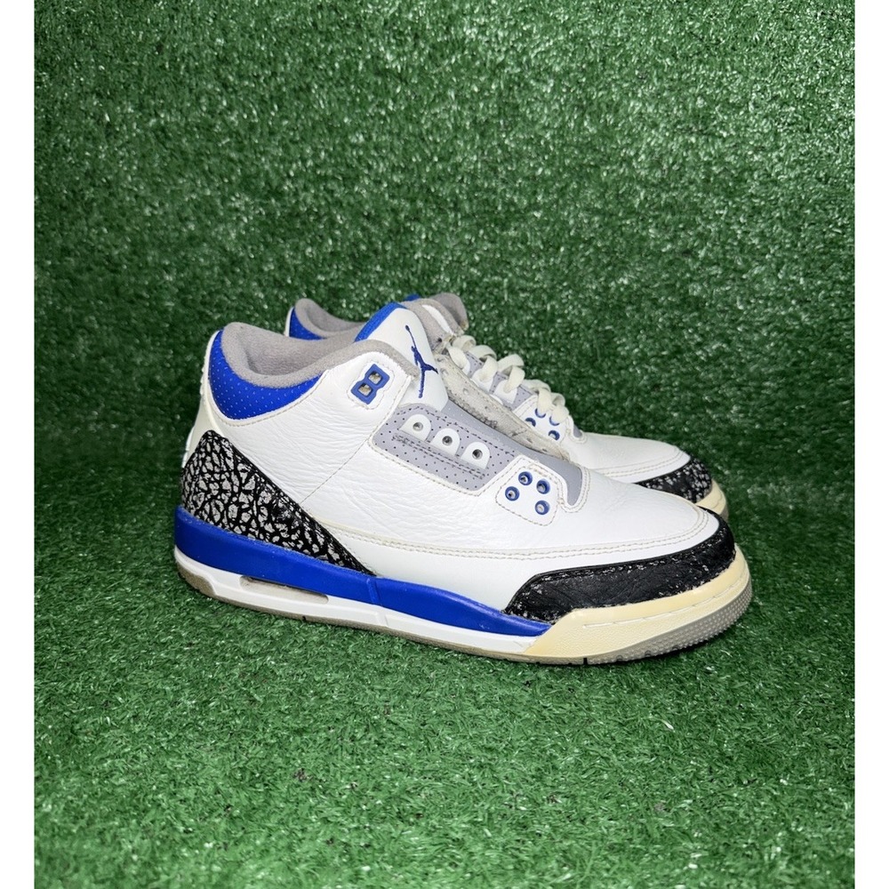 Air Jordan 3 Retro Racer Blue 2021 398614-145 Boys Size 7Y / Women's Size 8.5‎